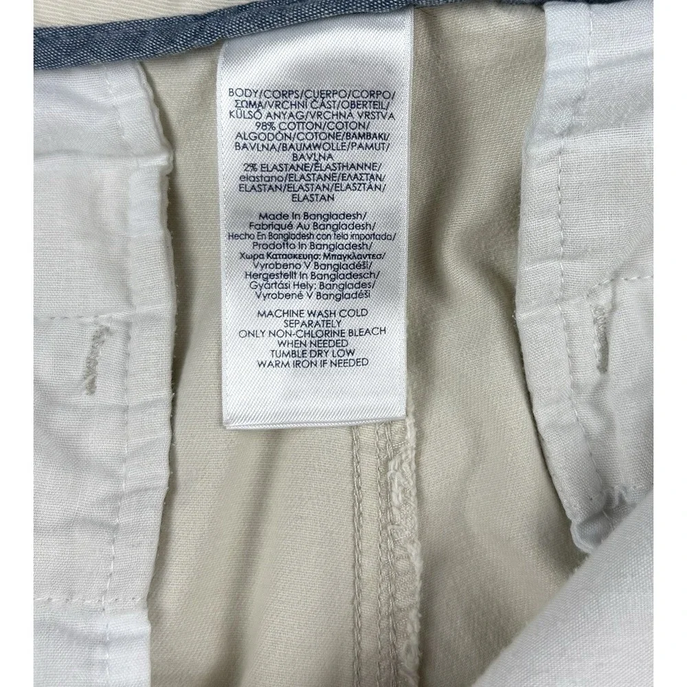 Chaps Stretch Chino Shorts Mens 32 Beige Khaki Flat Front Casual Golf Preppy